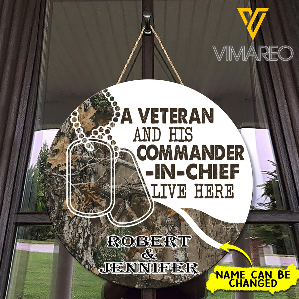 PERSONALIZED VETERAN WOODEN SIGN COUPLE GIFT 3D PRINTED