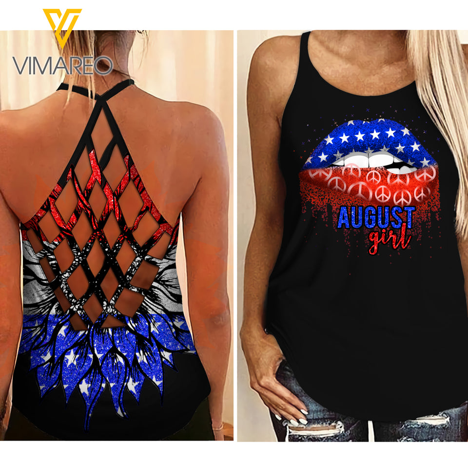 AUGUST GIRL CRISS-CROSS OPEN BACK CAMISOLE TANK TOP