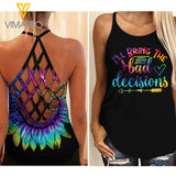 I'LL BRING THE ALCOHO CRISS-CROSS OPEN BACK CAMISOLE TANK TOP