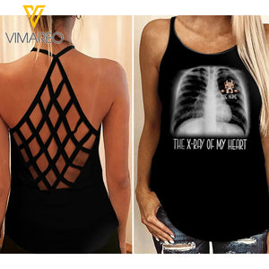 PERSONALIZED PITBULL DOG CRISS-CROSS OPEN BACK CAMISOLE TANK TOP