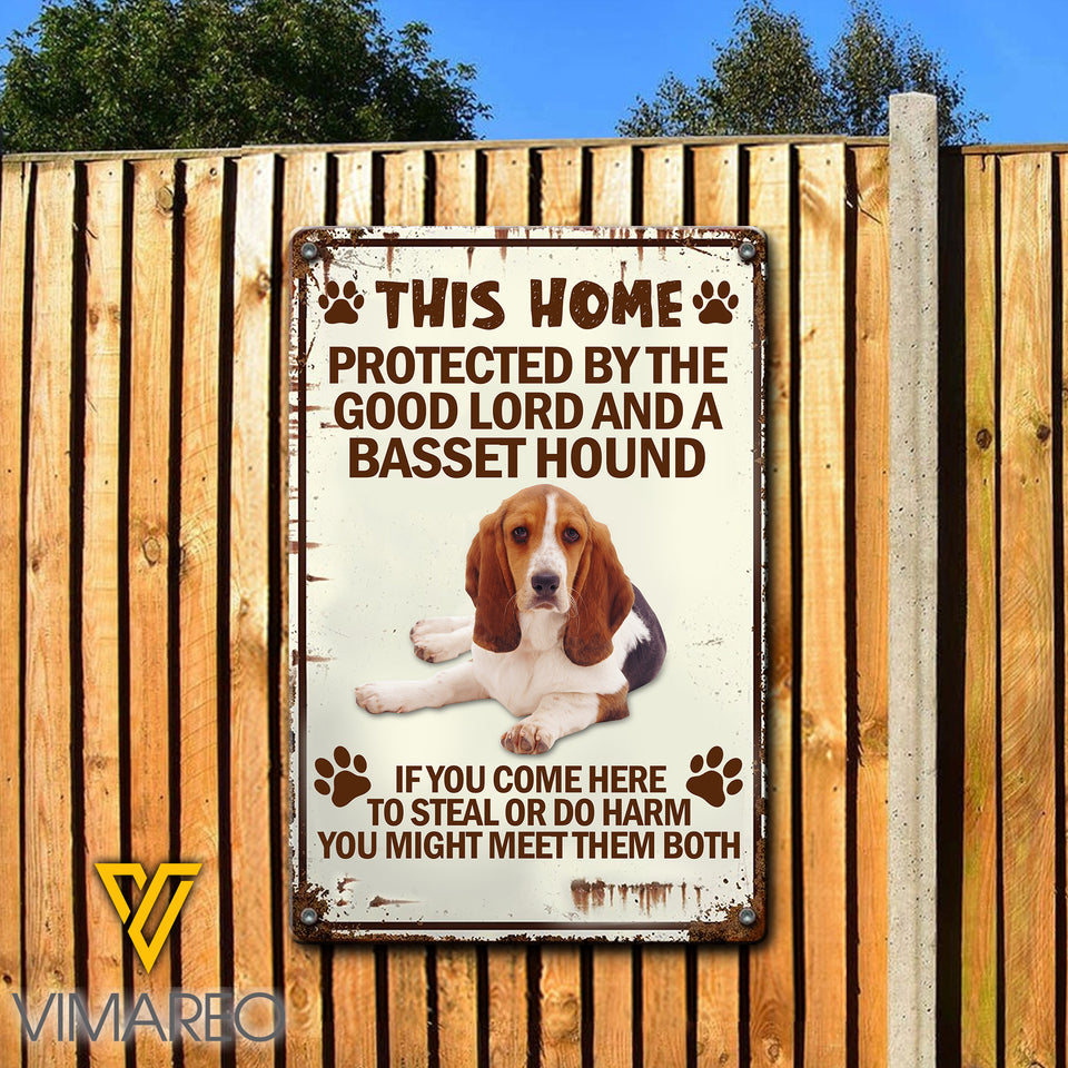 Basset Hound Printed Metal Sign