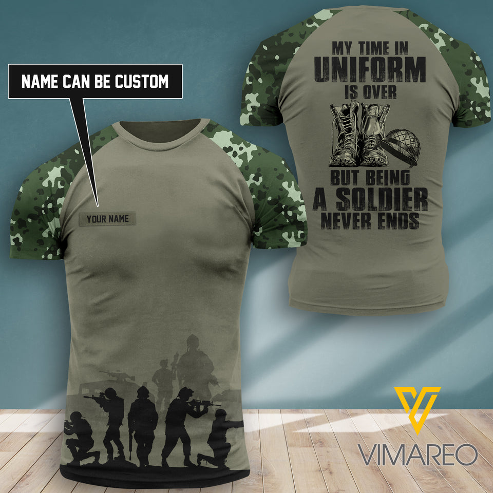 PERSONALIZED DANISH SOLDIER/ VETERAN CAMO TSHIRT 3D PRINTED NEYT20