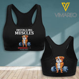 BULLDOG INSTALLING MUSCLES 3D PRINTED SPORT BRA NEYT23
