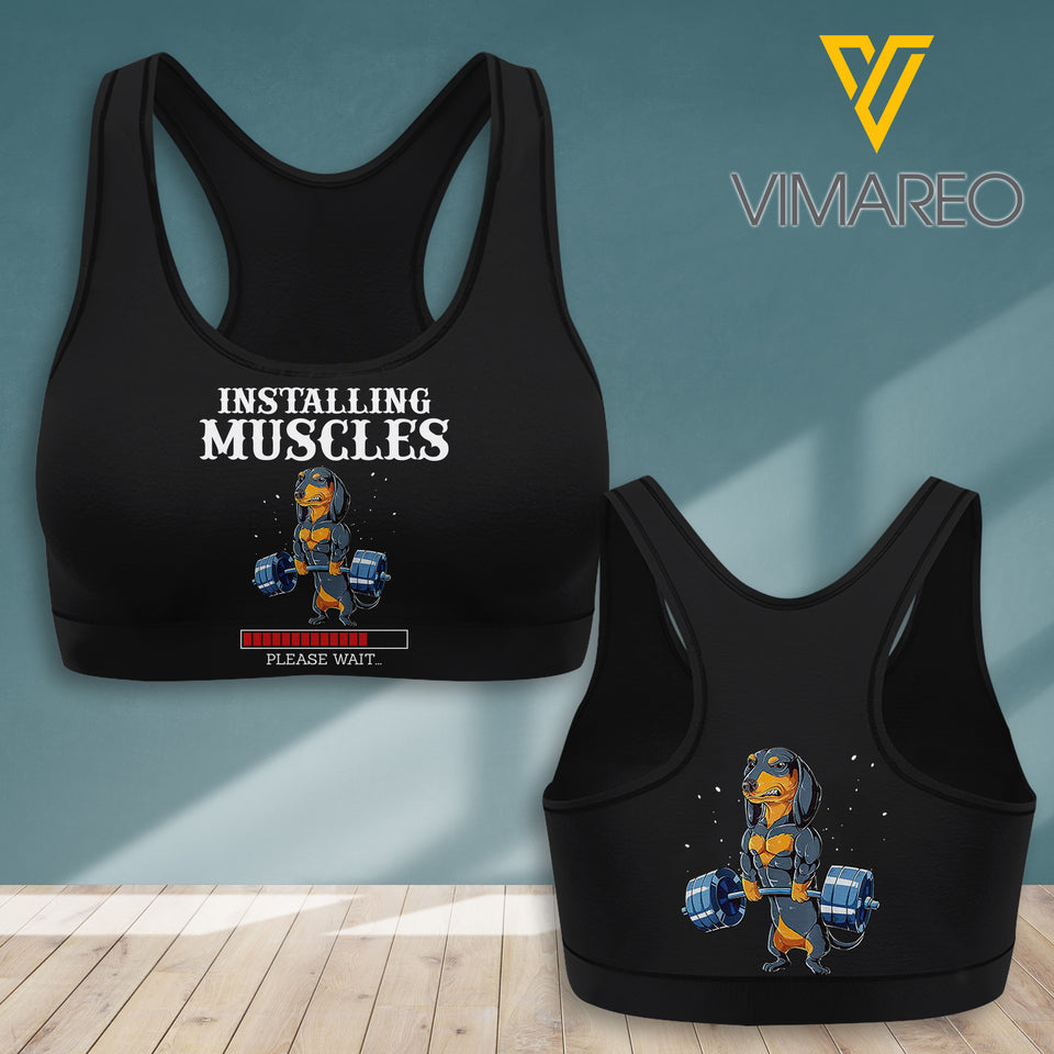 DACHSHUND 3D PRINTED SPORT BRA NEYT23