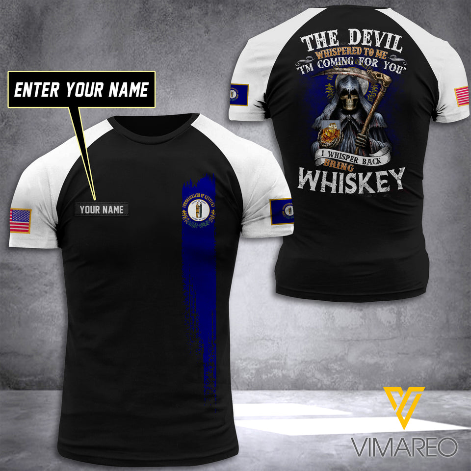 CUSTOMIZED KENTUCKY GUY LIKE WHISKEY  TSHIRT 3D PRINTED