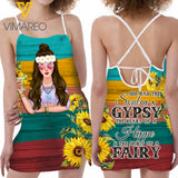 HIPPIE GIRL WITH SUNFLOWER SEXY DRESS NEYT21