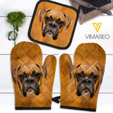 BOXER OVEN MITTS AND POT HOLDER SET