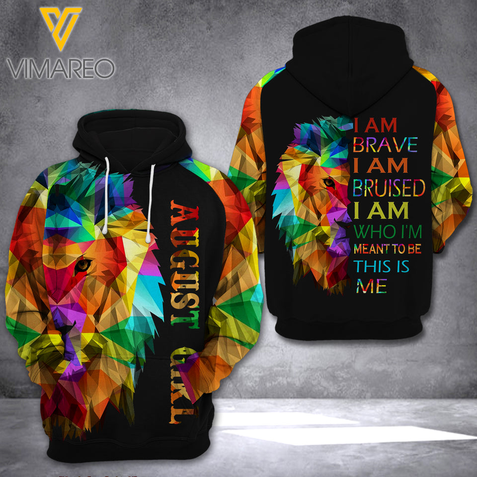 AUGUST GIRL WITH LION HOODIE 3D PRINTED YYTT