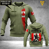 Customized Canada Veteran 3D Printed Shirt/Hoodie YYQQ
