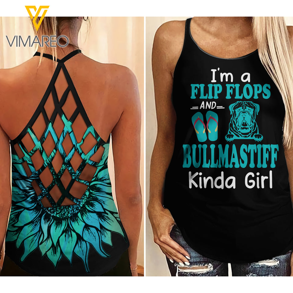 Bullmastiff Kinda Girl Criss-Cross Open Back Camisole Tank Top