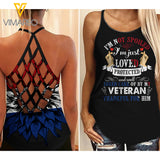 Netherlands Veteran's Wife I'm not spoiled Criss-Cross Open Back Camisole Tank Top YYTT