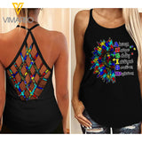 Autism Criss-Cross Open Back Camisole Tank Top YYTT
