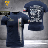 PERSONALIZED CALIFORNIA GUY HAS 3 SIDES 3D PRINTED TSHIRT