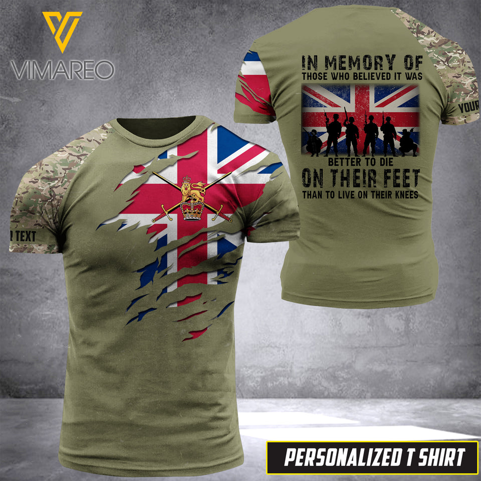 CUSTOMIZED UNITED KINGDOM SOLIDER 3D PRINTED TSHIRT YYTT