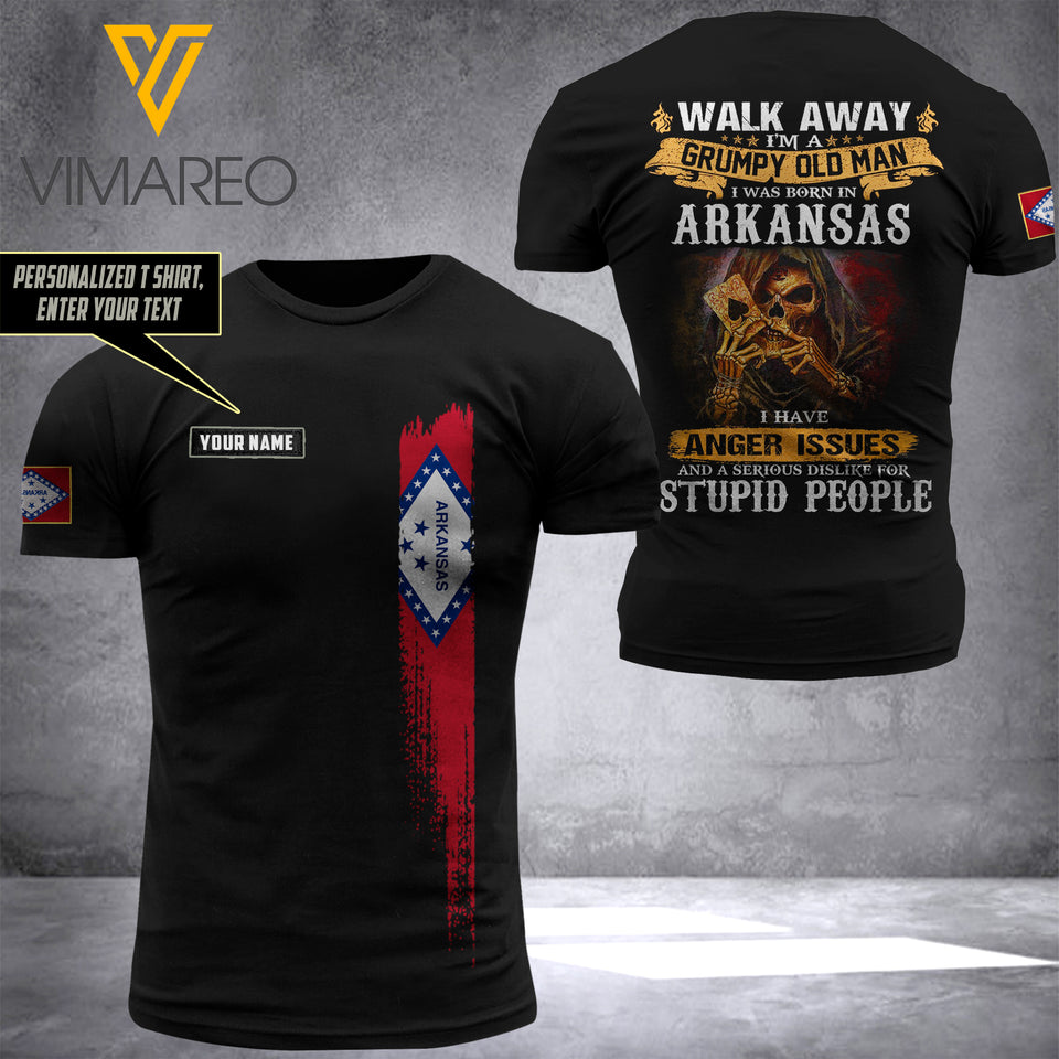 CUSTOMIZED A GRUMPY OLD MAN WAS BORN IN ARKANSAS 3D PRINTED TSHIRT
