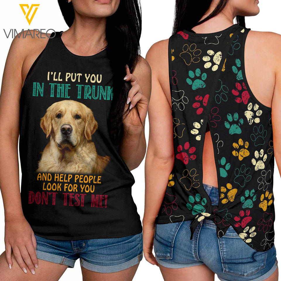 Golden Retriever Tie-Breaker Sleeveless Top, Summer Tank Top NEY23Q