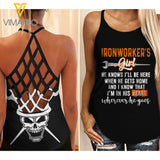 IRONWORKER'S GIRL Criss-Cross Open Back Camisole Tank Top