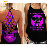 I LOVE TO LIFT Criss-Cross Open Back Camisole Tank Top/ Legging