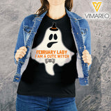 FEBRUARY LADY HAPPY HALLOWEEN TSHIRT PRINTED