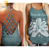 November Girl Criss-Cross Open Back Camisole Tank Top NEYQQ14