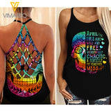 Chaotic April Girls Criss-Cross Open Back Camisole Tank Top/ Legging VMYY