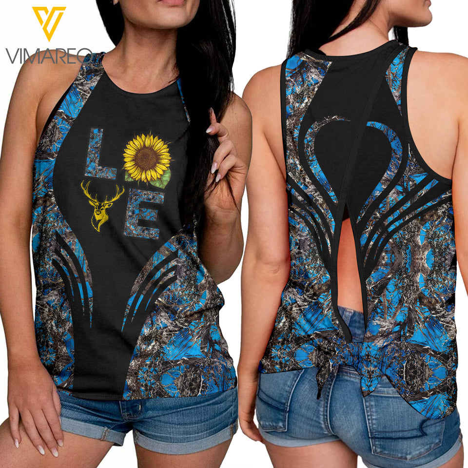 Deer Hunting Girl Tie-Breaker Sleeveless Top, Summer Tank Top NEY23Q