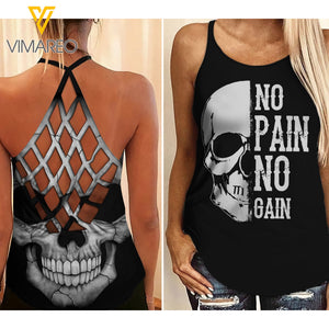 SKULL GIRL CRISS-CROSS TANK TOP 1808QV