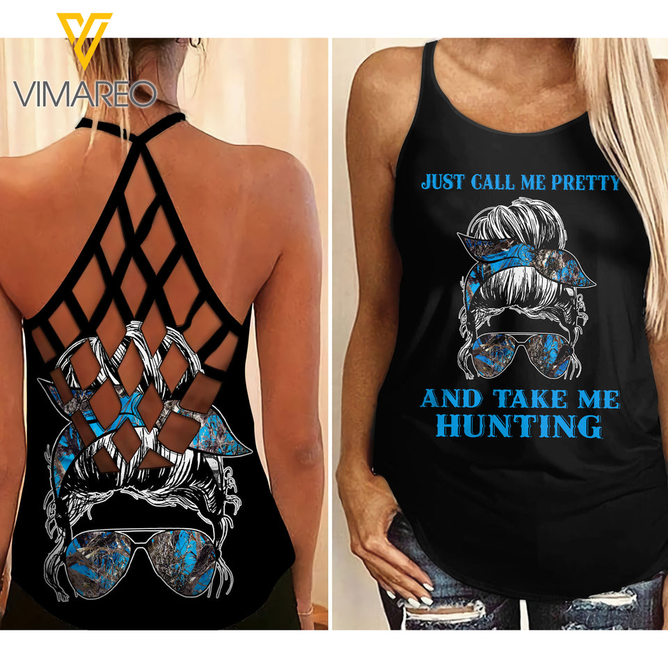 Hunting girl Criss-Cross Open Back Camisole Tank Top 1304NGBVQ