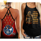 Tennessee Flag girl Criss-Cross Open Back Camisole Tank Top 1604NGBVQ