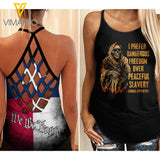 Texas Flag girl Criss-Cross Open Back Camisole Tank Top 1604NGBVQ