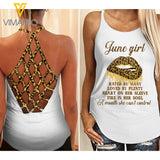 June Girl Tattoos Criss-Cross Open Back Camisole Tank Top 1503NGBQ