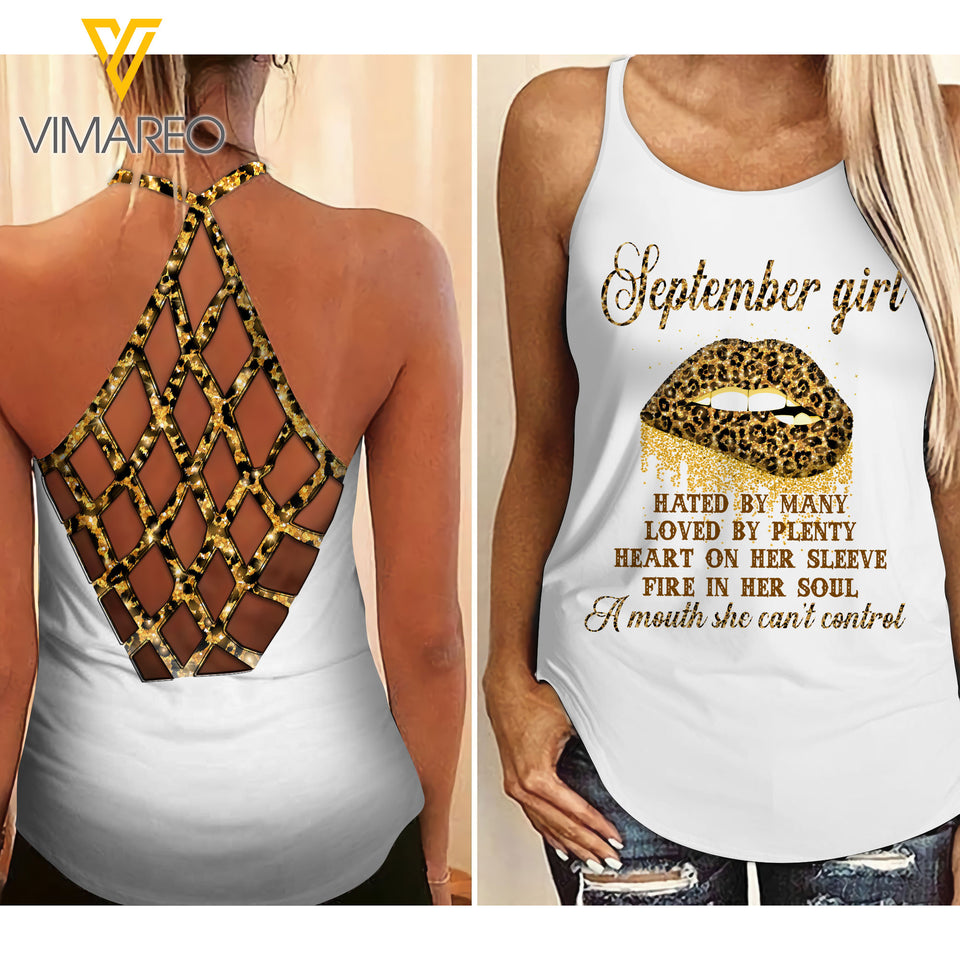 September Girl Criss-Cross Open Back Camisole Tank Top 1603NGBQ