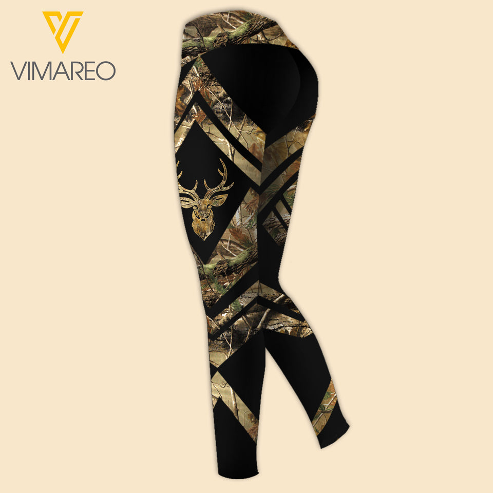 Deer Hunting Country Girl Criss-Cross Open Back Camisole Tank Top 0804NGBVQ