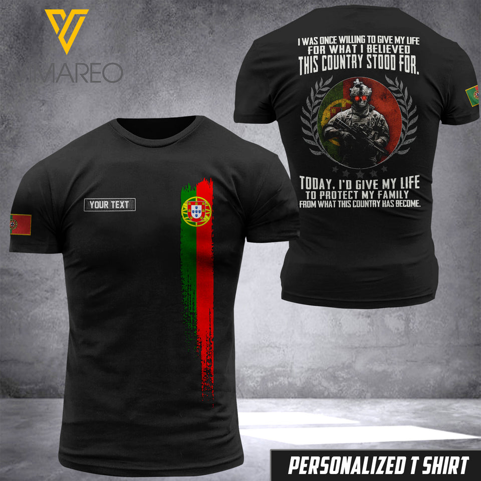 Customized Portugal Flag 3D PRINTED TSHIRT 2204NGBVQ