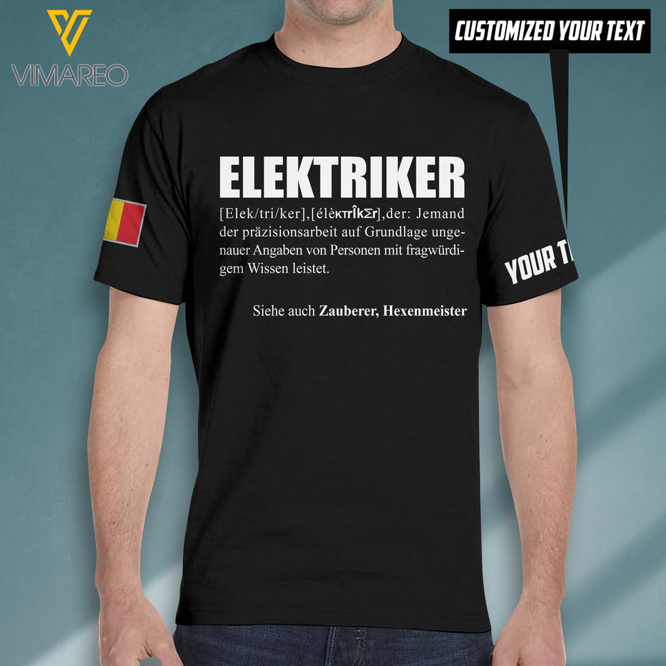 ELEKTRICKER Belgium Customized 3D PRINTED TSHIRT 0109T