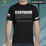 Electrikar  Czech Customized 3D PRINTED TSHIRT 0109T