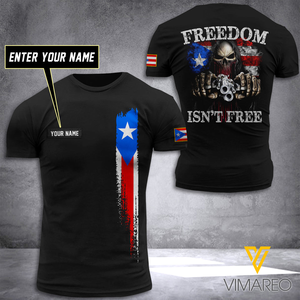 PUERTO RICO Flag Customized 3D PRINTED TSHIRT 0705NGBTH