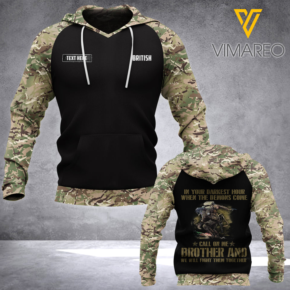 Customized UK Soldier 3D Printed Shirt/Hoodie 1006N