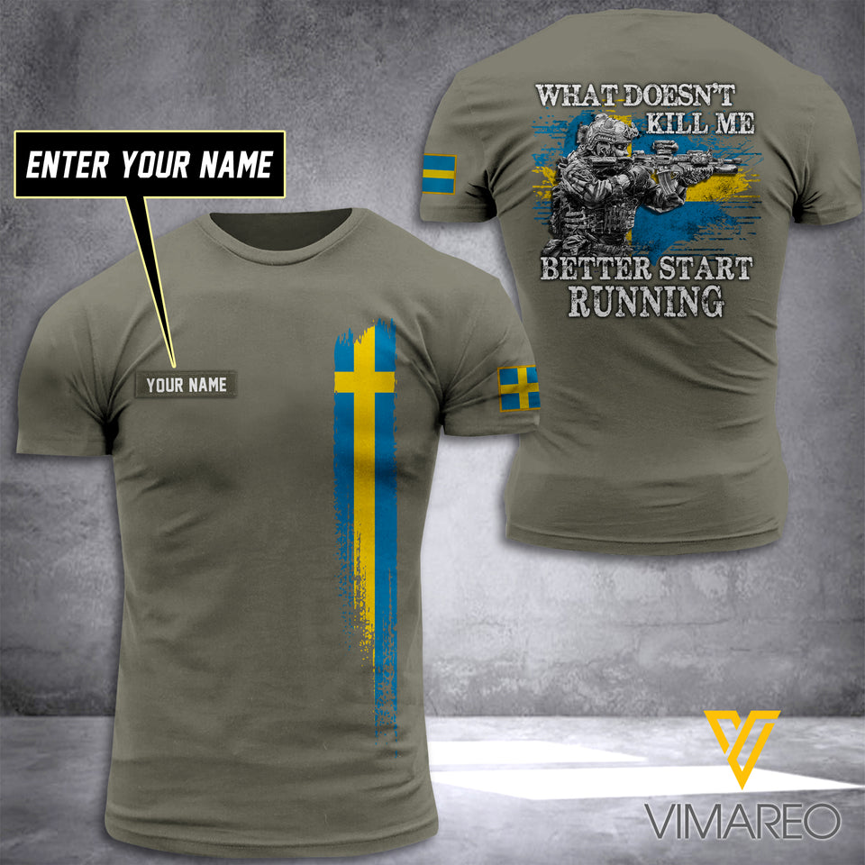 Customized Sweden Flag 3D PRINTED TSHIRT 1604NGBTH