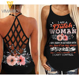 October girl Criss-Cross Open Back Camisole Tank Top 1307N