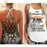 September girl Criss-Cross Open Back Camisole Tank Top 0705NGBN