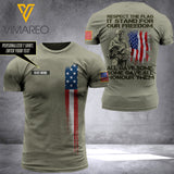 Customized USA Army 3D Printed TShirt 0904NGBTQ