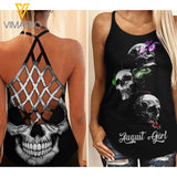 August girl Criss-Cross Open Back Camisole Tank Top 1407TQ