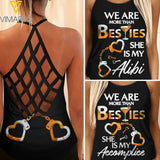 Couple girl Criss-Cross Open Back Camisole Tank Top 2506N