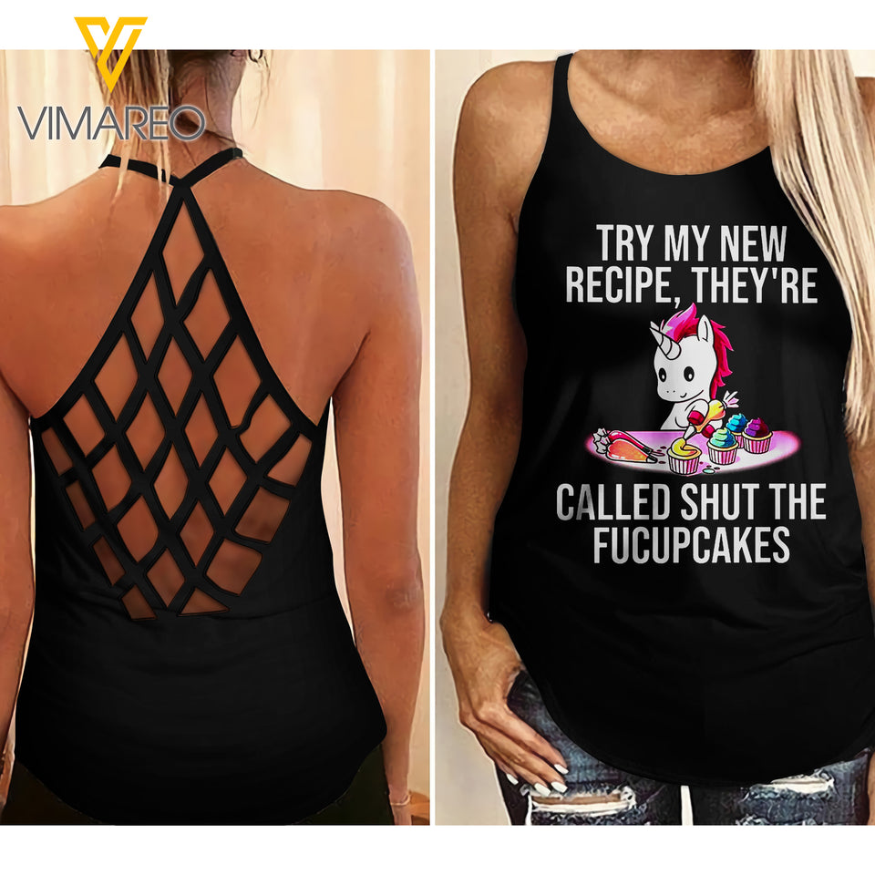 UNICORN Girl Criss-Cross Open Back Camisole Tank Top 1406TQ
