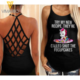 UNICORN Girl Criss-Cross Open Back Camisole Tank Top 1406TQ