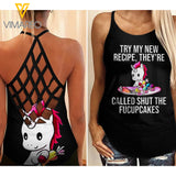 UNICORN Girl Criss-Cross Open Back Camisole Tank Top 1406TQ