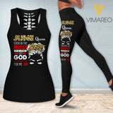 June Girl Criss-Cross Open Back Camisole Tank Top Legging 1205NGBTH