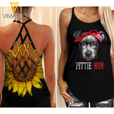 Pitbull girl Criss-Cross Open Back Camisole Tank Top 2904NGBTQ