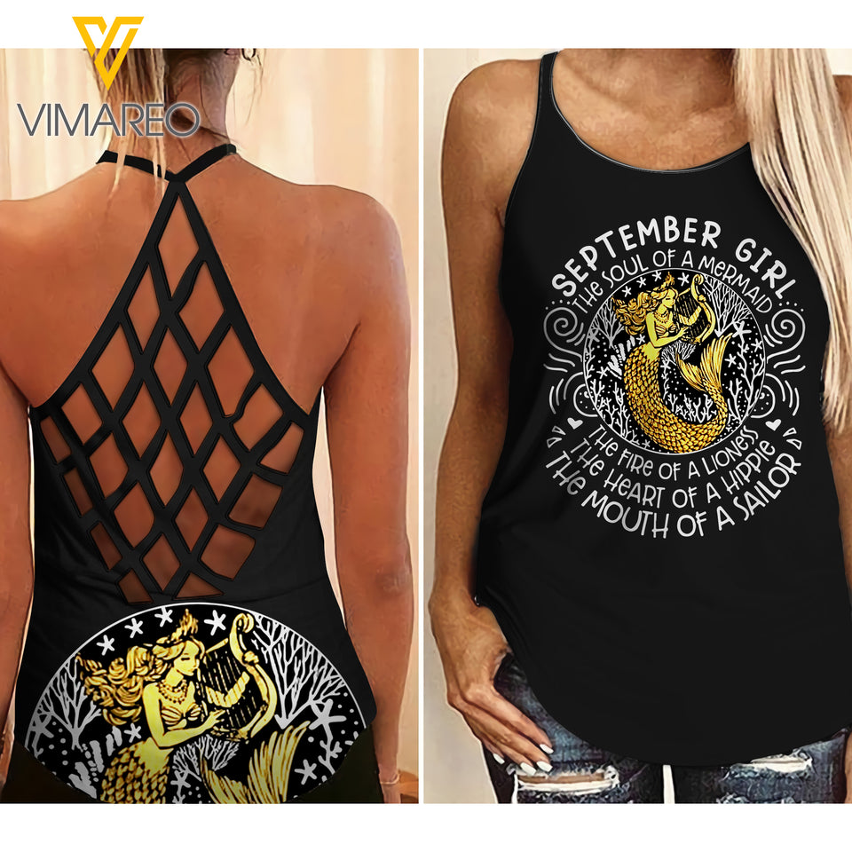September Girl Criss-Cross Open Back Camisole Tank Top 1503NGBTH